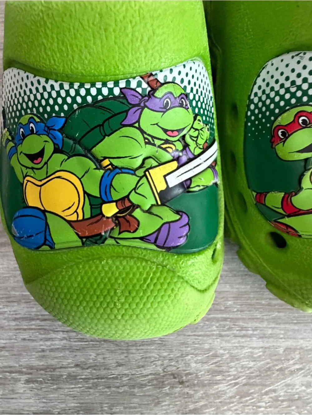 Mutant Ninja Turtles Green Cartoon Slip Resistant Clogs Slides Water Shoes 7/8